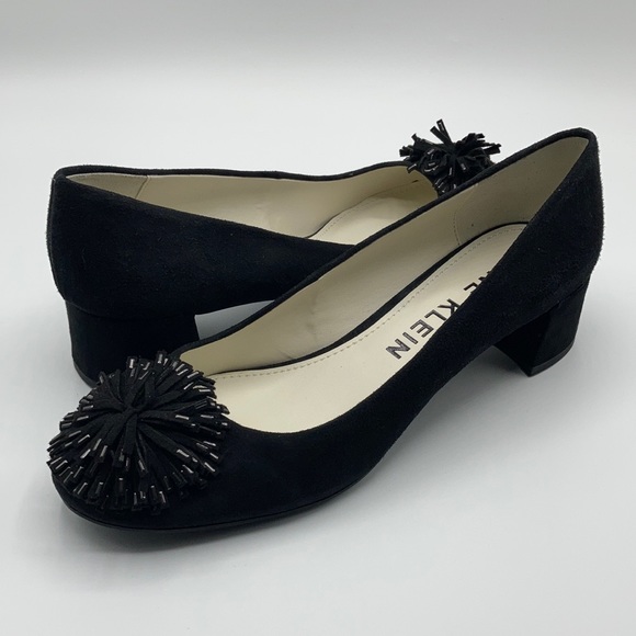Anne Klein Shoes - ANNE KLEIN AK Happy Black Suede Block Heel Pump 9